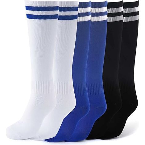 Chaussettes de football pour enfants, lot de 3 paires de chaussettes hautes respirantes pour football/basketball/hockey, avec adhérence, pour garçons, filles et adolescents. (1/5)
