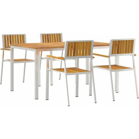 Maison Exclusive - Outdoortisch-Set 5 pcs Massives Akazienholz un