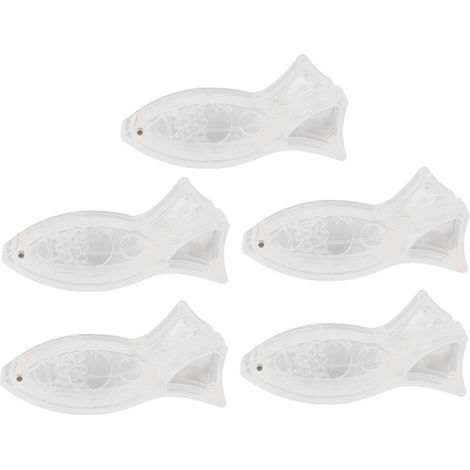 5-teilige manuelle Zitronenpresse, fischförmig, tragbar, transparent, für Obst, Zuhause, Restaurant, Café (1/5)