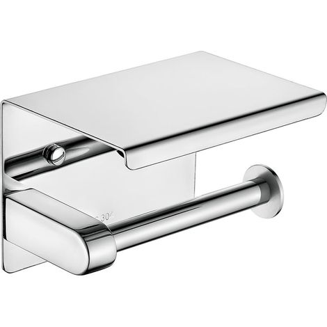 Porte Papier Toilette Mural en Acier Inoxydable 304, Support Rouleau Toilette avec Fixation Vis ou 3M Auto-adhésif, Argent (1/5)