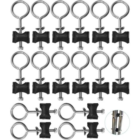 BDD 18pcs vis accessoires de trampoline, vis en fil d'acier galvanisé pour la fixation du trampoline, fixation du trampoline avec entretoises, adaptées au grand trampoline et au petit trampoline