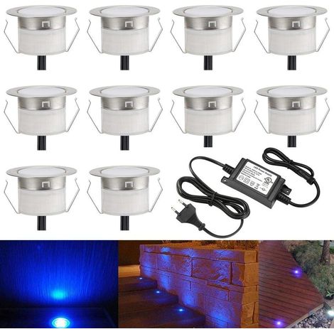 ZOLGINAH Lampe au Sol Spot Encastrable-Lumière réglable (Bleu) étanche IP67 0.6W Ø31mm-éclairage pour terrasse, patio, chemin, mur, jardin, décoration, intérieur et extérieur, 10 pièces (1/5)