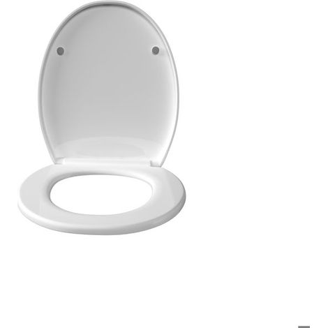 WC-Sitz - DAYPLUS - Ovale WC-Sitz 430–470×372 mm - Langsame Schließung - Abnehmbar - Verstellbare Befestigung 120–210 mm