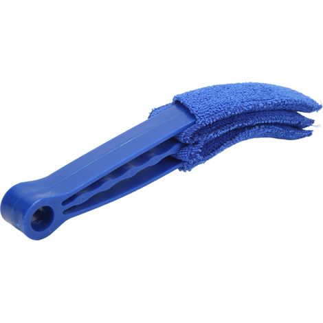 Chiffon de nettoyage multifonctionnel en microfibre pour grilles d'aération de voiture, idéal pour les fenêtres, les stores, les volets et les ventilateurs (bleu). (1/5)