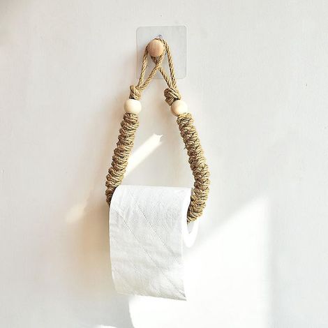 1 Pcs Porte Papier Toilette Corde(60cm), Porte Papier Toilette Porte Papier Wc Corde Porte Serviette Corde Porte Papier Corde Avec 1 Crochets Pour (1/5)