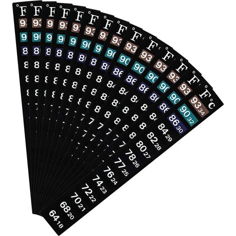 20 Stück digitale Temperaturaufkleber, selbstklebende Thermometerstreifen, Aquarium-Thermometer-Aufkleber, Temperatur-Thermometerstreifen in Fahrenheit und Celsius, Anzeige für Aquarien und Aquarien (1/5)