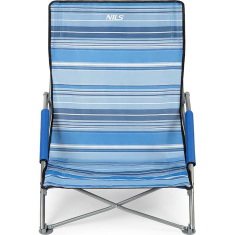 Silla de playa azul y blanca NC3035, campamento Nils (1/5)