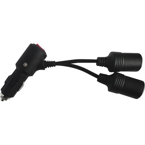 Rallonge allume-cigare 1 à 2, double prise allume-cigare avec interrupteur, rallonge répartiteur en Y 18 AWG avec fusible 18 A, adaptateur répartiteur 12 V/24 V pour voitures, bateaux, motos