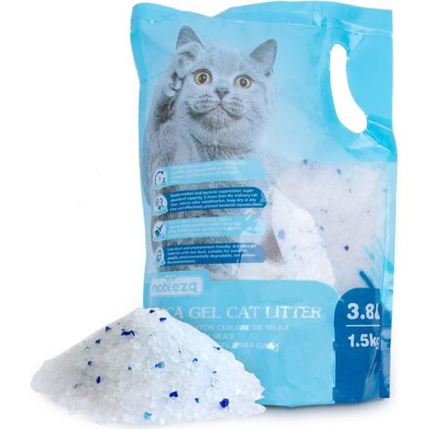 Litter for cat, cristaux of silicate, litter for cat of high quality, without dust nor grumeaux, with control upper of the odors and absorption effective of the liquid - 3,8 L/1.5Kg (1/5)