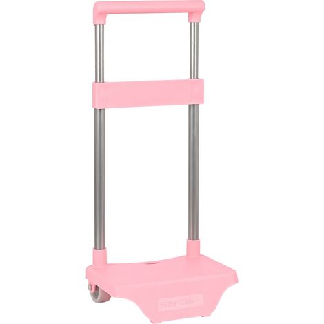 Carrello porta-zaino - SAFTA - Rosa chiaro - Manico removibile - Ruote in PVC - Universale fino a 26x10x34 cm
