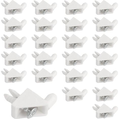 Supports d’angle renforcés en nylon plastique, équerres de fixation pour meubles, étagères et armoires de cuisine(24 pièces)