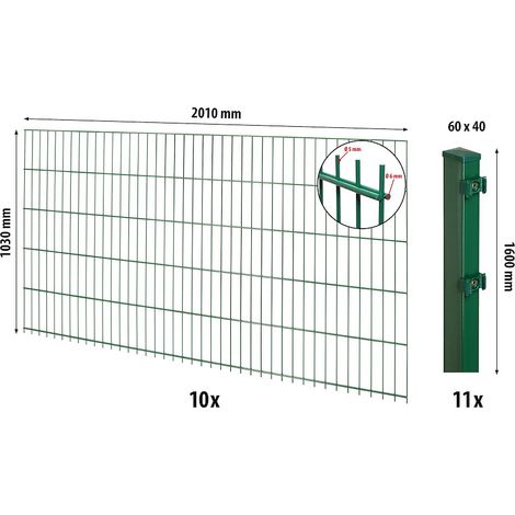 Comfort DS-Mattenzaun-Set 1030 L=20 m, grün
