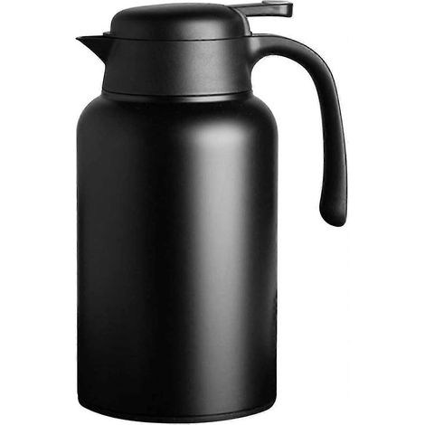 Bouteille isotherme en acier inoxydable, conserve les boissons froides ou chaudes pendant 24 heures, noire, 2 L (1/3)
