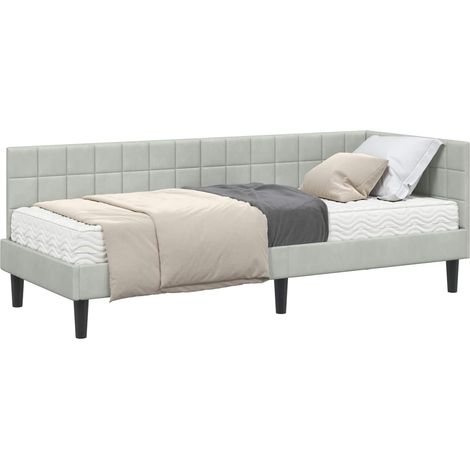 Maison Exclusive - Struttura Letto Angolare con Materasso 2 pcs Grigio chiaro (1/5)