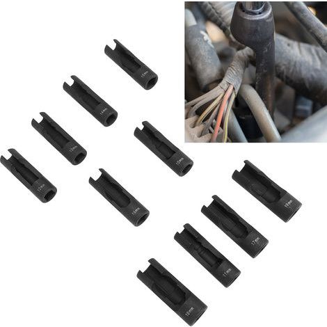 CHICIRIS Jeu de Clés D'injecteur de Conduite de Carburant, Acier au Chrome Vanadium pour Tuyaux Coudés, Capteurs EGT et Interrupteurs Thermiques, clé à écrou (Ensemble de 10 pièces de 10 (1/5)