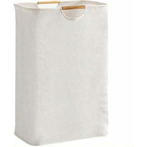 Grand panier à linge de 72 L, panier à linge avec poignée, panier à vêtements pliable et imperméable pour chambre à coucher, salle de bain, jouets, voyage, beige