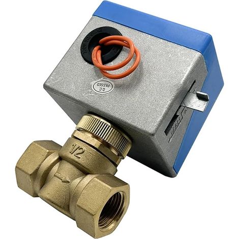 Vanne d'arrêt électrique à 2 voies, 1/2 pouces, 220V, vannes motorisées en laiton, bobine de ventilateur en fil, interrupteur d'eau de climatisation(220VAC) (1/4)