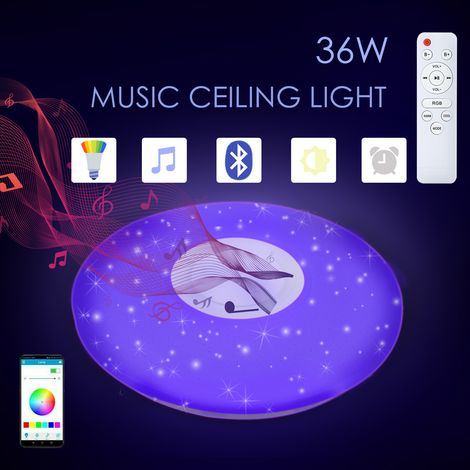 36W LED Deckenleuchte Bluetooth Musik Dimmbar Deckenlampe Fernbedienung Lautsprecher (1/5)