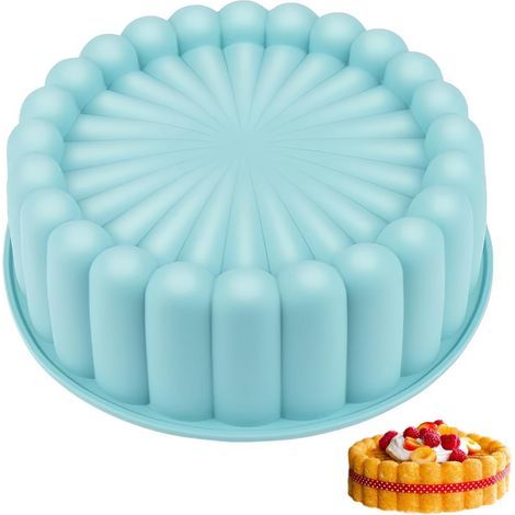 Moule Gateau Silicone, 20cm Moule Gateau Rond, Moules à Gâteaux, Moule Silicone Rond, Moule Silicone Gateau Moules à Tarte à Gâteau Rond Réutilisables, pour Cheesecake, Brownie, Chocolat (1/5)