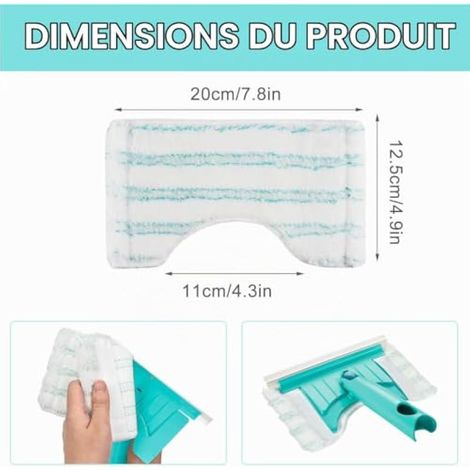 6 Pièces pour Leifheit Housse de Rechange pour Balai Nettoyeur de Douche Bath Cleaner Micro Duo Kit,20x12,5cm Microfibre pour Leifheit Bath Cleaner Micro Duo Télescope Rechange, pour Décontamination (1/3)