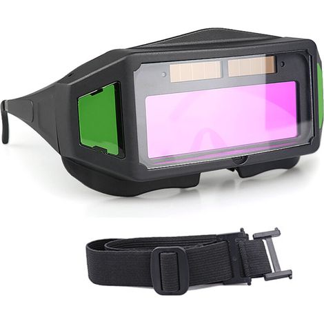 Lunettes de soudage à changement de couleur automatique, lunettes de soudage à tri automatique, lunettes de soudage à l'arc professionnelles antireflets alimentées par énergie solaire (1/5)
