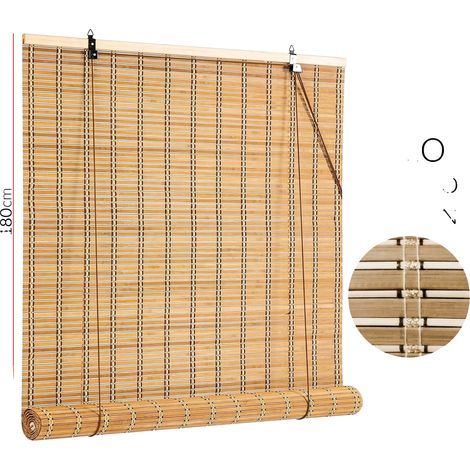 Stores en bambou, Résistants aux intempéries, Installation facile, 2 Units 120X180Cm Or/Marron (1/2)