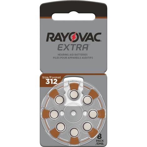 RAYOVAC Hörgeräte-Batterie, EXTRA , Größe 312, 8 Stück