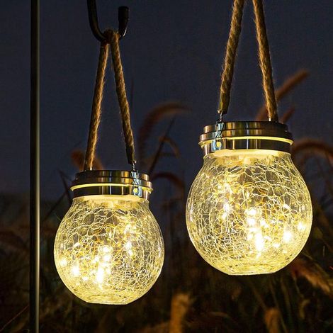 2 wasserdichte Hängeleuchten für den Garten 30 LEDs Größe L für die Außendekoration (1/4)