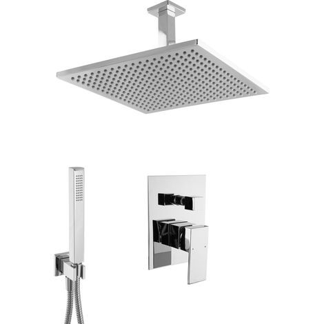 Ensemble de douche à effet pluie PaulGurkes avec montage encastré au plafond