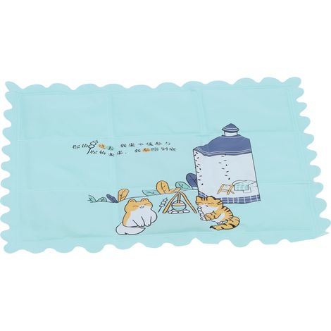 Tapis rafraîchissant propre et hygiénique, coussin de siège respirant à motif dessin animé pour l'été, maison et dortoir (vert)