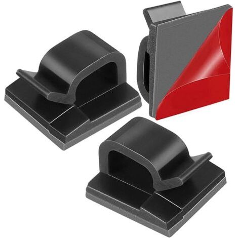 Clips adhesivos para cables, organizador de cables eléctricos, clips adhesivos 3M duraderos, organizador de cables, bridas para cables para TV, PC, computadora portátil, oficina, hogar (50 unidades) (1/5)
