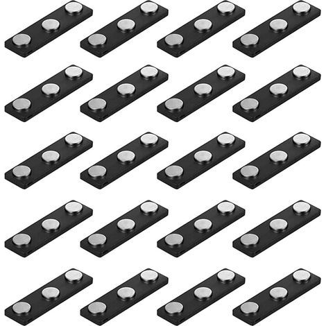 20 magnetische Namensschilder, selbstklebende Magnetschilder, Namensschilder für Kleidung, Namensschildhalter aus Metall mit 3-Punkt-Magnet (1/5)