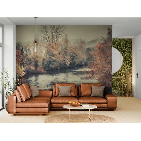 Papier peint Nature – Rivière calme en forêt automnale - 150 x 250 cm (1/2)