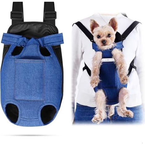 Sac à dos de transport pour petit chien avec poches pour téléphones portables et friandises, pour les promenades et les activités de plein air (1/5)