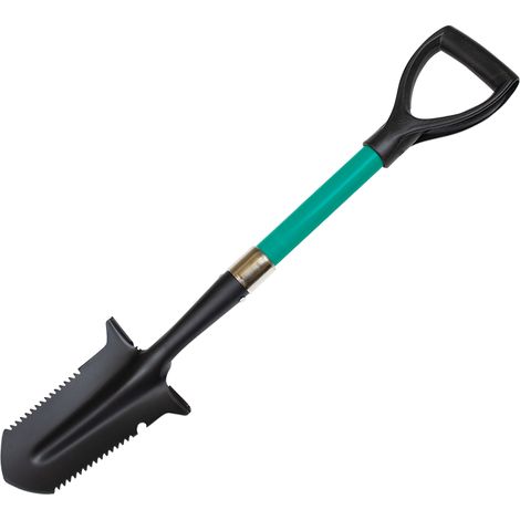 Pala estrecha dentada Greenmill, herramienta de jardinería resistente, ideal para cavar con precisión, diseño compacto, bordes dentados para suelos duros
