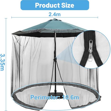 lalago 335 x 240 cm - Moustiquaire pour parasol (1/4)