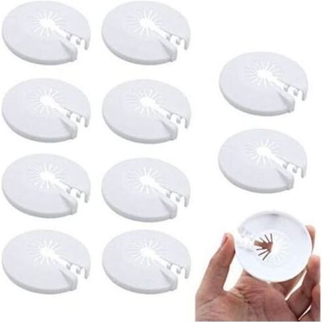 Lntyq 10Pcs Radiateur Cache Tuyau pour Radiateur Chauffage Plomberie Couvercle de Trou Mural 14-29mm (Blanc) (1/5)