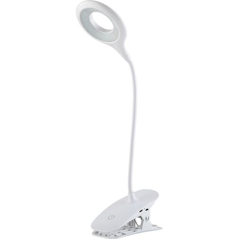 Lampe de Bureau LED sans Fil Rechargeable - 3 Couleurs 3 Intensits - Lampe de Chevet Tactile avec Pince 16 LEDs LAMPE A POSER (1/5)