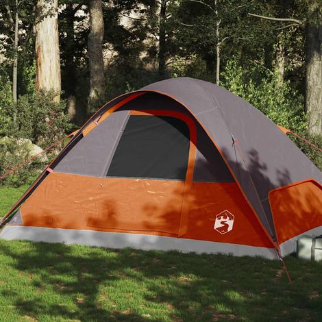 vidaXL Tente familiale à dôme 6 personnes orange imperméable (1/5)