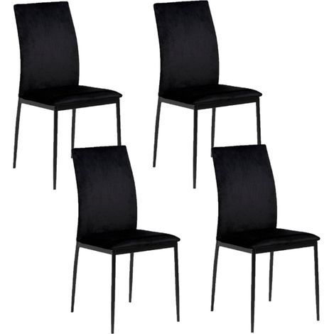 Lot de 4 chaises de salle à manger en velours MIDENA (1/5)