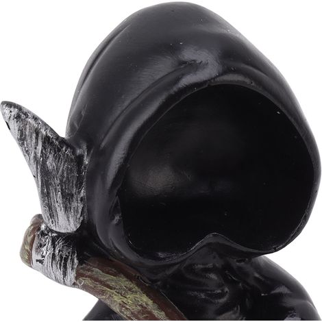 Statue Résine Faucheuse Gothique Figurine Décoration Bureau avec Faux pour Fête Halloween Support (1/5)