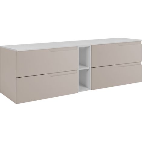 Waschtischunterschrank - 180 cm - Kashmir Weiß - Modernes Design - 4 geräumige Schubladen