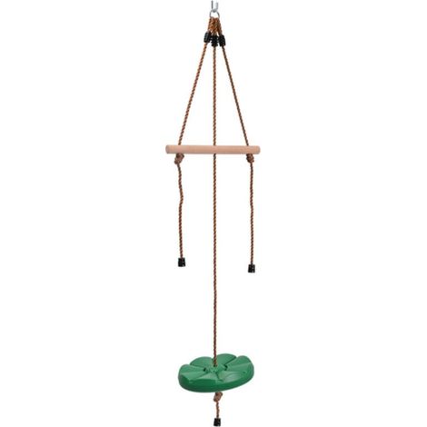 Échelle de corde deux-en-un pour enfants échelle d'escalade extérieure balançoire de jardin échelle balançoire disque en plastique balançoire vert foncé sunflower (1/2)