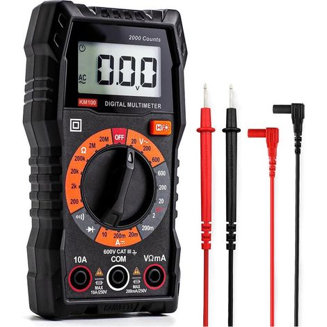 Multimètre Numérique . Multimètre Digital. Voltmètre Multifonctions 2000 Comptes. Testeur Électrique. Ohmmètre. Mesure La Tension CA/CC. Courant CC. Résistance. Continuité. Diode (1/4)