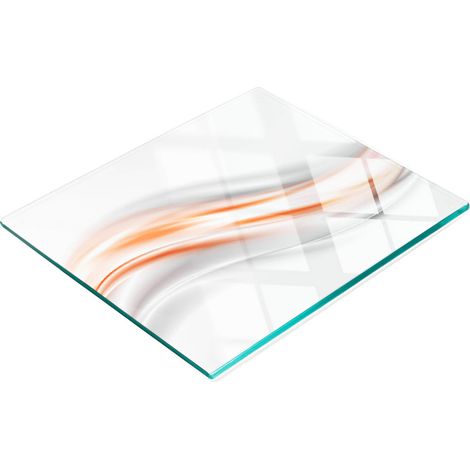 Tabla de cocina de vidrio templado con gr谩ficos abstractos de olas, 60x52 cm. (1/5)