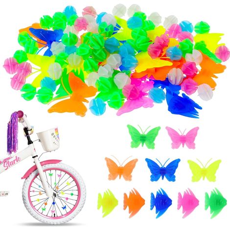Lot de 26 perles de rayons de vélo en plastique, clips pour décorer les roues de vélo des enfants. (1/5)