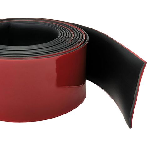 Baguette de fenêtre - Largeur : 50 mm - Plate, profilée, moulure en plastique, moulure décorative, protection des bords, protection murale, profil de transition, bandes de recouvrement d'écart (noir (1/5)