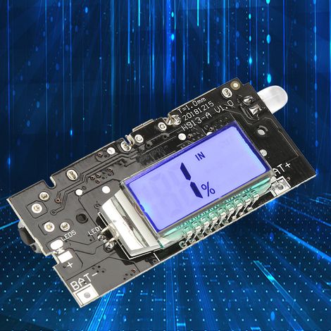 Duales USB-Netzteil (5 V, 1 A, 2,1 A) mit 18650-Lithium-Akkuladegerät und DIY-Modul mit LCD-Display (1/5)