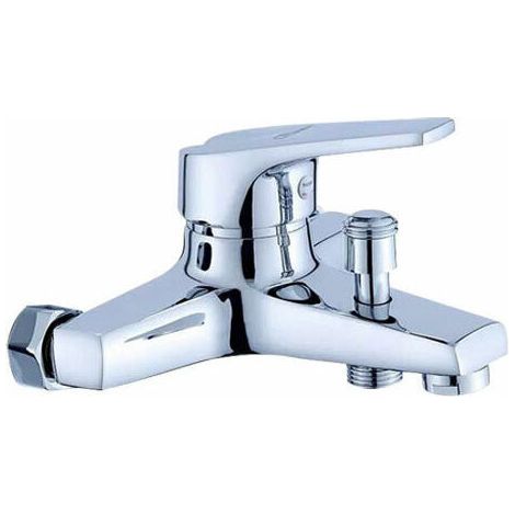 Start Flow Einhand-Wannenfüll- und Brausebatterie, Wandmontage, Schlauchanschluss 1/2", Metallrosetten inklusive, Chrom (1/4)