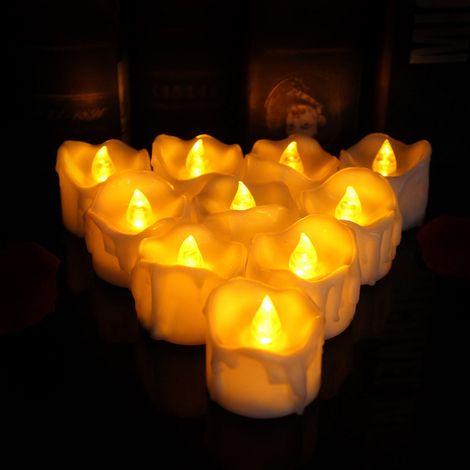 Moule À Bougie Électronique - 12 Pièces - LED Chaude - Minuteur 6 H / 18 H - Pour Décoration Intérieure Extérieure - Mariage Fêtes Noël Halloween (1/2)
